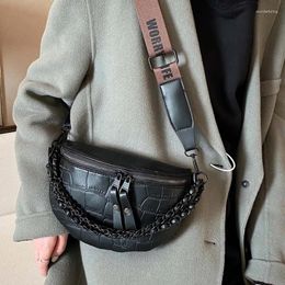 Waist Bags Women's Bag Designer Belt Stone Pattern Chain PU Leather Fanny Pack Bananka Fashion Shoulder Belly Band