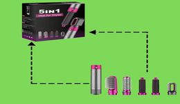 Hair Dryer Curler 5 in 1 Electric Curling Iron s Rollers With And Straightening Brush 2206248888602