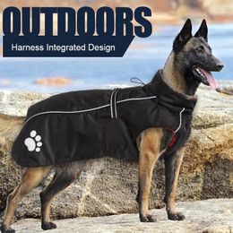 Dog Apparel Windproof Black Pet Clothes For Large Dogs Warm 5xl 4xl 3xl Big Coat With Harness