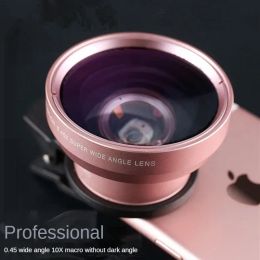 Mobile Phone Lens Universal Clip 37mm Camera Lens 0.45x 49uv Super Wide-Angle + Macro HD Lens for IPhone Samsung Android