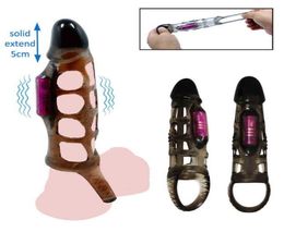 Sex toy massager Male Penis Vibrating Ring Expansion Penis Extender Sleeve For Men Delay Ejaculation G Spot Stimulator Ass Vibrato2944852