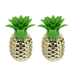 Disposable Cups Straws 2 Pcs Pineapple Cup Plastic Mugs Kids Hawaiian Style Fruit Juice Bottle Child Birthday