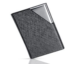 Business Card Holders Stainless Steel And PU Leather Credit Card ID Name Card Organise Case For Men And WomenBlack3109179