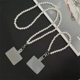 Anti-lost Hanging Jewellery Phone Pendant Mobile Phone Lanyard Phone Crossbody Chain Long Pearl Lanyard Phone Pearl Strap