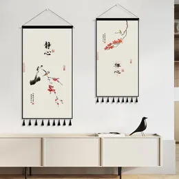 Tapestries Living Room Sofa Background Wall Flower Bird Tapestry Study Meditation Tea China Japan South Korea Hallway Hanging Painting