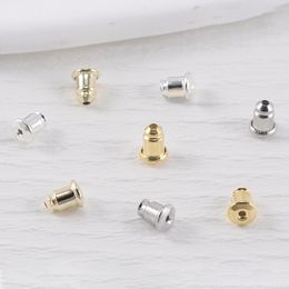 Bullet Earrings Backs Brass Hypoallergenic Push Fit Ear Pin Stud Stopper Silver and Gold Colour Ear Nuts Diy Jewellery Findings