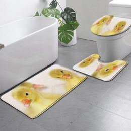 Bath Mats Cute Duck Mat Set Funny Farm Animal Kid Decor Anti Slip Foot Floor Rug Carpet Toilet Cover Bathroom Accessories S