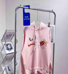 Couple039s sweater 2021 autumn new family printed words embroidered Apple hooded loose men039s and women039s long sleeves4148113