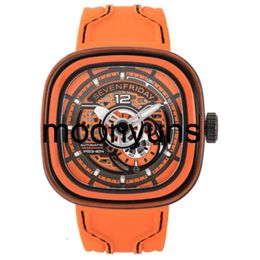 Sevenfriday Watch designer watches SevenFriday Mens Watch PS Series CCO Automatic Orange Silicone Strap PS3-03 high quality