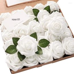 Decorative Flowers Artificial Roses Foam Bulk For DIY Wedding Bouquets Centrepieces Arrangements Baby Shower Cake Party Flower Decorations