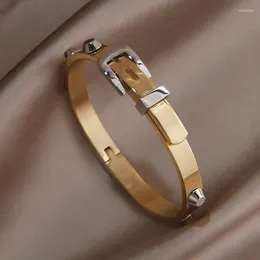Bangle Classic Stainless Steel Belt Bracelet For Men Vintage Bracelets Rust-proof Wrist Jewelry Gift Party