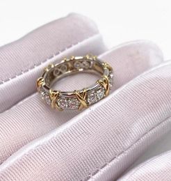 Cluster Rings Western Style Original 100 S925 Sterling Silver Ring Sixteen Stone Women Logo Romance Jewelry19505707