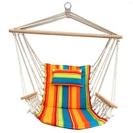 Camp Furniture Cotton Polyester Blend One Person Hanging Rope Hammock Chair - Fruit Stripes