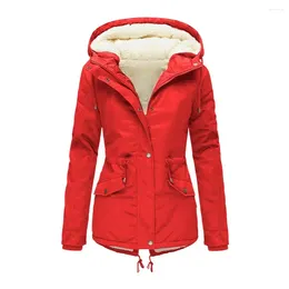 Women's Jackets Zipper Outdoor Jacket For Women Warm Windproof Waterproof Mountaineering Hooded Coat Autumn Winter Long Sleeve Solid Color