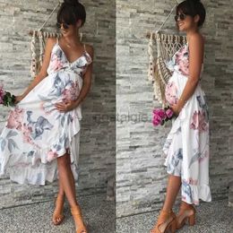 Maternity Dresses 2022 Spring O-neck Long Maternity Dresses for Pregnant Women Clothes Flowers Print Pregnancy Dress Gravidas Clothing 24412