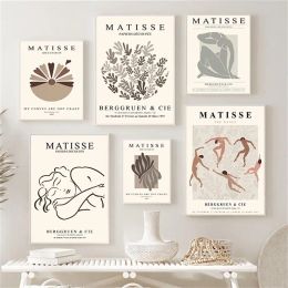 Abstract Matisse Coral Flowers Woman Body Nordic Posters And Prints Wall Art Canvas Painting Wall Pictures For Living Room Decor