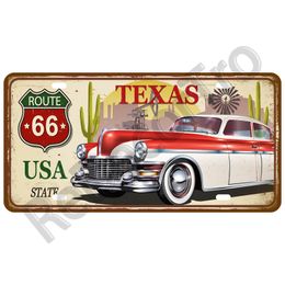 Metal Sign Route 66 House Plaque Metal Poster Tin Sign Tinplates Plate Wall Posters Vintage Retro Room Decor Wall Art Decoration