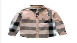 Kids Shirts New Arrival Spring Autumn Boys Shirt Long Sleeved Plaid Fashion Cotton Kids Clothing 's Wear 2-7 Years227F9791639