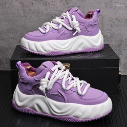 Casual Shoes Arrival Men Fashion Thick Bottom Ins Dad Spring Autumn Luxury Designer Youth Trending Purple Sneakers