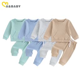Trousers Baby Pants Set, Long Sleeve Crew Neck Sweatshirt with Elastic Waist Sweatpants 2piece Outfit for Girls Boys