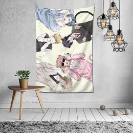 Tapestries Yarichin Bitch Club Poster Tapestry 60x40inches Soft Polyester Anime Wall Hanging For Living Room Bedroom