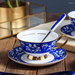 Mugs Ceramic Coffee Cup Round Mug Handle Water Ware Blue White Porcelain Phnom Penh Gift Box Home Kitchen Bar Decoration Drinking