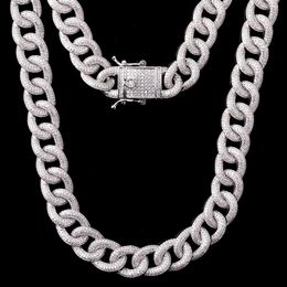 Custom Iced Out Moissanite Choker Hip Hop Cuban Link Chain Necklace Women Wholesale Price For Her