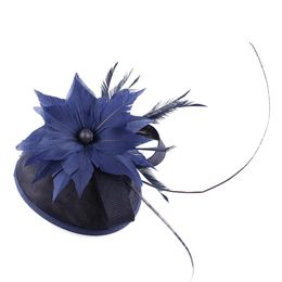 New Black Gorgeous Fascinator Hat With Clips Elegant Women Fancy Feathers Wedding Hats Bridal Hair Accessories Lady Millinery