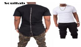 BlackWhiteRed Plaid XXXL Long Back Zipper Streetwear Swag Man Hip Hop Skateboard Tyga Tshirt T shirt Top Tees Men Clothing13078330