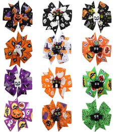 American Halloween Childrens Pretty Cartoon Printed hairpins Baby Girls Cute Party Barrettes Kids Hair Bows GD5891321400