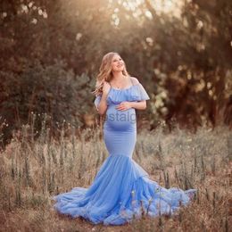 Maternity Dresses Mermaid Maternity Dresses For Photo Shoot Pregnant Women Pregnancy Dress Photography Props Sexy Off Shoulder Maxi Maternity Gown 24412