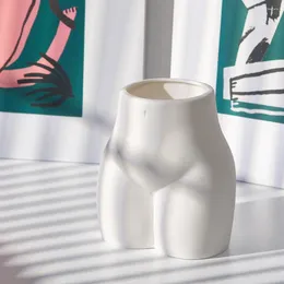 Vases Nordic Human Body Shaped Flower Vase Art Planter Pot Office Desktop Ornament