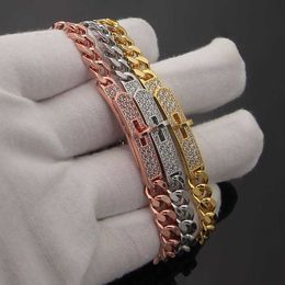 H bracelet Asian Gold Jewelry H-letter Rotating Buckle Full Diamond Thick Bracelet Womens Asian Gold Diamond Bracelet