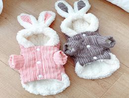 Cute Rabbit Design Dog Hoodie Winter Pet Dog Clothes For Dogs Coat Jacket Cotton Ropa Perro French Bulldog3970080