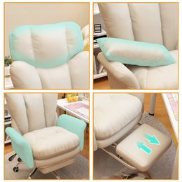 Comfortable fluffy Ergonomics Sofa Chair Home computers Bedroom Chair Single backrest live broadcast revolve office chair