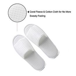 Spa Slippers, 5 Pairs Open Toe Toe Disposable Slippers Fit Size For Men And Women For Hotel Home Guest Used