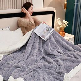 Blankets Thickened Warm Blanket Coral Velvet Bed Sheet Fast Heating Household Articles Winter Flannel Fabric Adult Milk