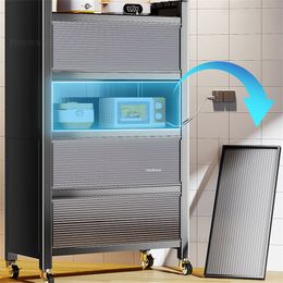 Kitchen Furniture Metal Kitchen Cabinets Modern Multi-layer Storage Cabinet Floor Racks Multi-functional Tableware Cabinet