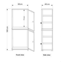 Formwell-Simple Wardrobe, Double Door Design, Movable Shelf, Foldable Storage Cabinet for Bedroom, Adjustable Bottom Wheels