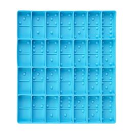 Y51E 1 Set Dominoes Storage Box Epoxy Resin Mould Dot Dominoes Silicone Mould DIY Crafts Game Casting Tool