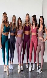 Sexy Yoga Sets Sportswear Training Suit Fitness Wear Sports Outfit for Women Workout Pants Yoga Leggings Sports Bra Running Clot9137242