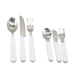 Sublimation Blank White Kids Knife Fork Spoon Cutlery Set Stainless Steel Silver Tableware Kitchen Dinner Sets Baby Feeding 2498 T3875114