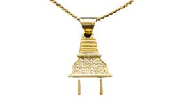 New Arrival Hip Hop Plug Pendant Necklace 18K Real Gold Colour For Men Women HipHop Jewelry7881833