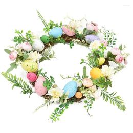 Decorative Flowers Spring Easter Egg Door Wreath Ornaments 17 Inch Wreaths Front Decor Home Decorations Indoor