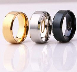 whole bulk lot 100pcs top silvergoldblack stainless steel rings for men band ring brand new1634243