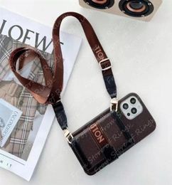Beautiful Brown Flower Retro Crossbody Card Wallet Designer Phone Cases for Samsung Galaxy S10 S20 S21 S22 NOTE 10 20 21 22 Plus U5810318