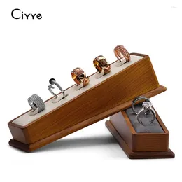 Decorative Plates Ciyye Solid Wood Rings Jewelry Display Stand For Ring Accessories Storage Showing Rack Props Holder