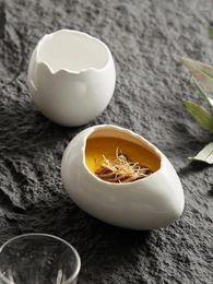 Plates Egg Shell Steamed Fantastic Product Can Stew Pot Small Bowl Ceramic Creative Dessert Tableware