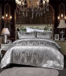 Luxury designer bedding sets sation silver queen bed comforters sets cover embroidery europe stylish king size bedding sets8787340