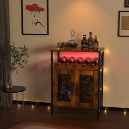 X-cosrack Wine Bar Rack Cabinet with Detachable Wine Rack, Coffee Bar Cabinet, Small Sideboard and Buffet Cabinet with Mesh Door